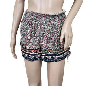 Hollister Floral Green Pink Shorts